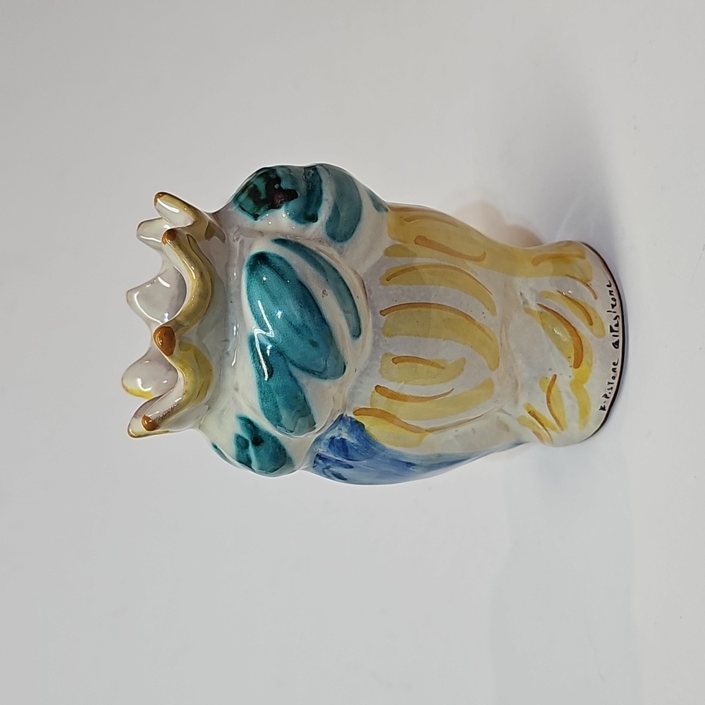 Caltagirone Sicily Italy Queen Moor's Head Small Vase, Signed F. Pistone - Picture 3 of 16